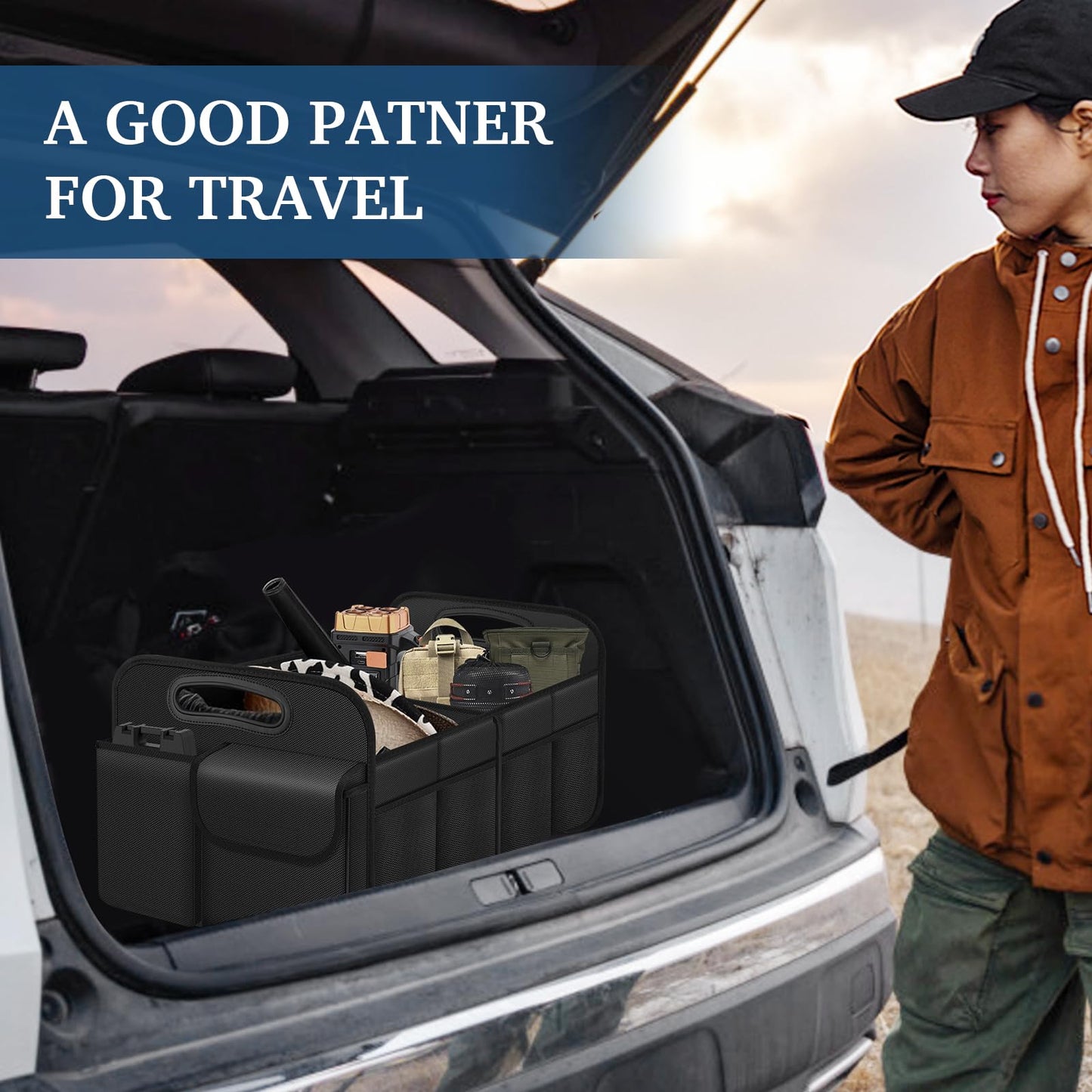 Femuar Foldable Waterproof Car Trunk Organizer