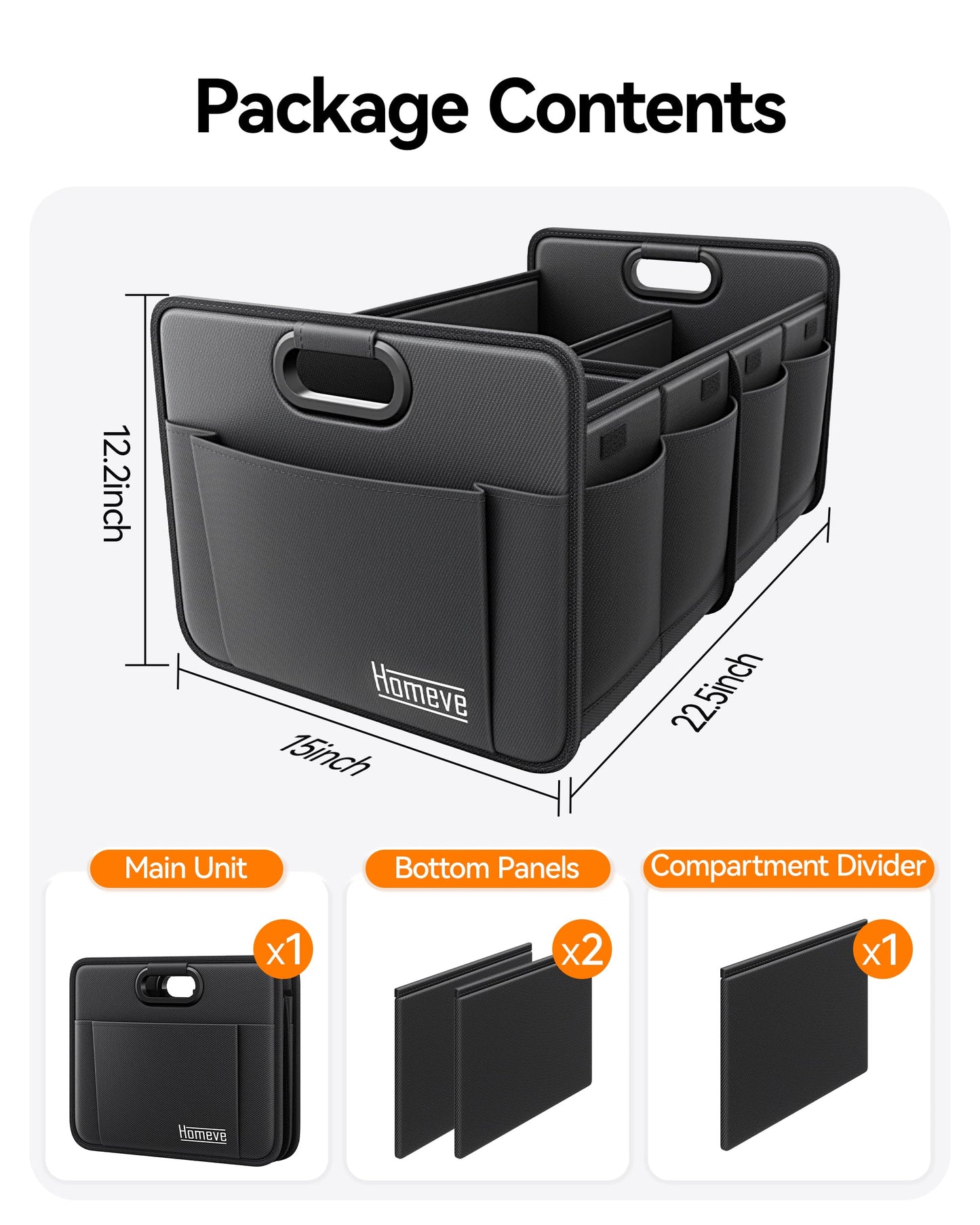 Homeve Waterproof Car Trunk Organizer for SUV & Van