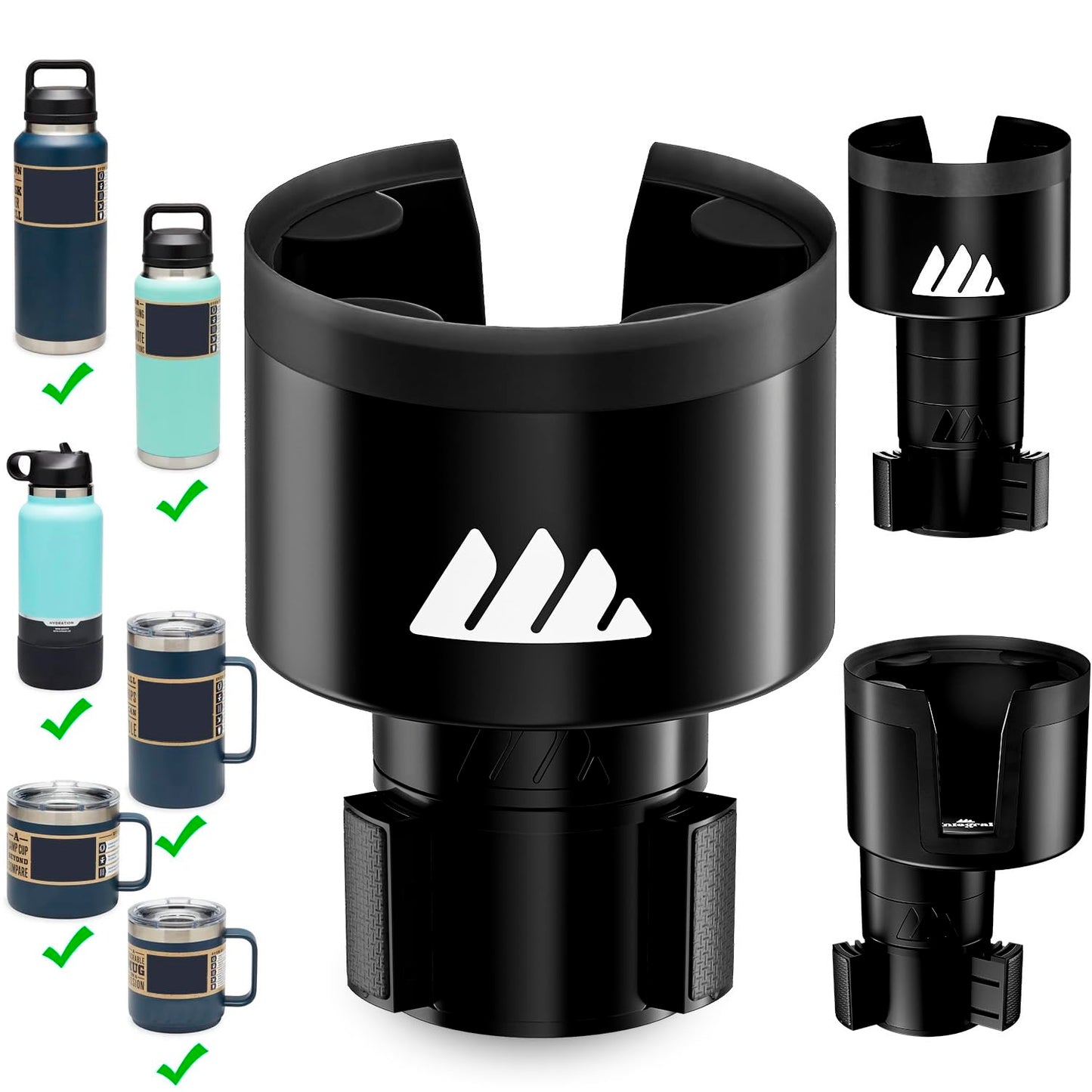 Integral Vehicle Cup Holder Expander for 3.4–4.0" Bottles