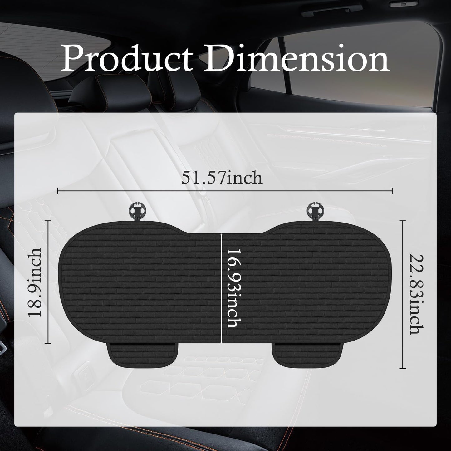 Breathable Non-Slip Rear Seat Cover with Side Pockets