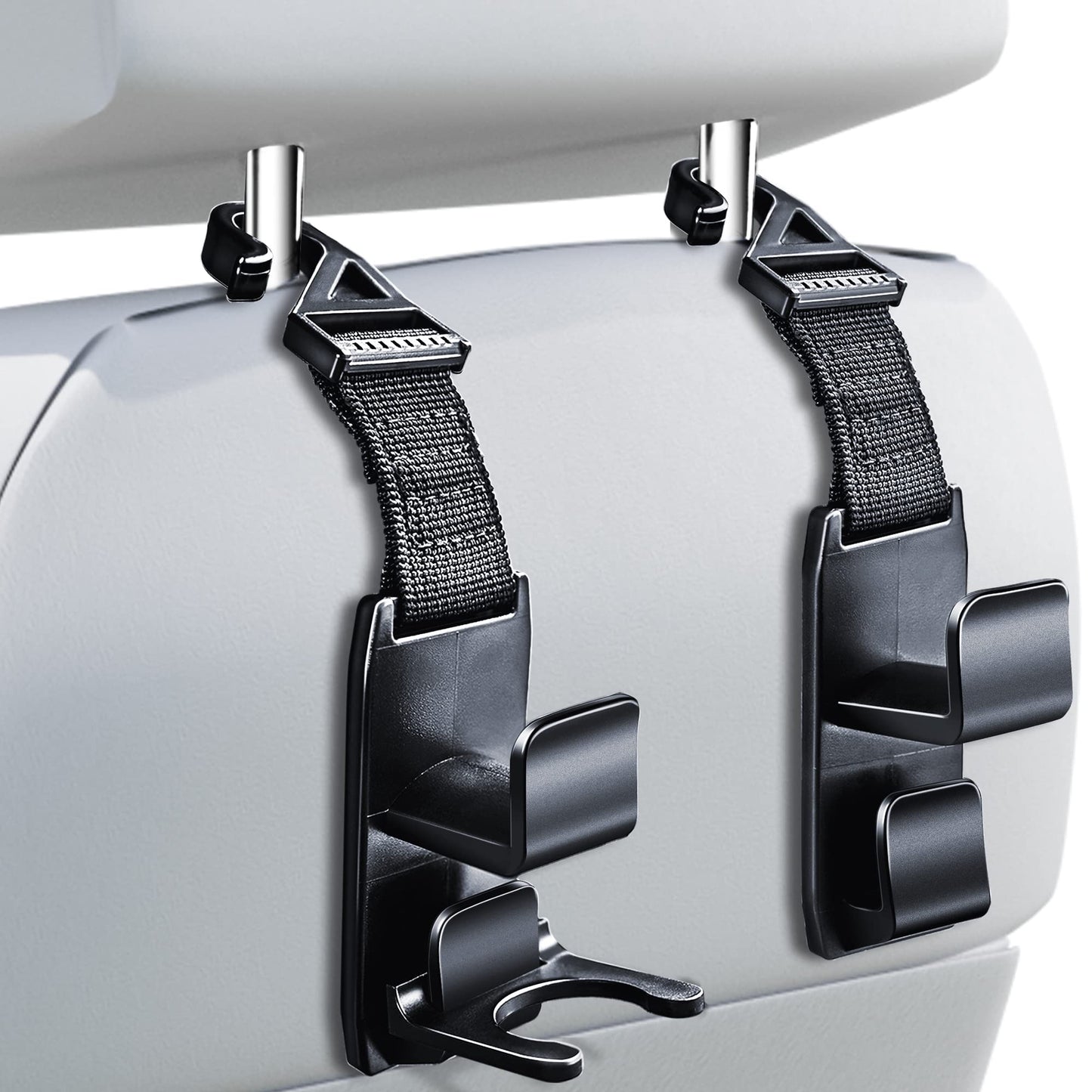 Heroway Magic Car Seat Hooks – Black, 4-Pack