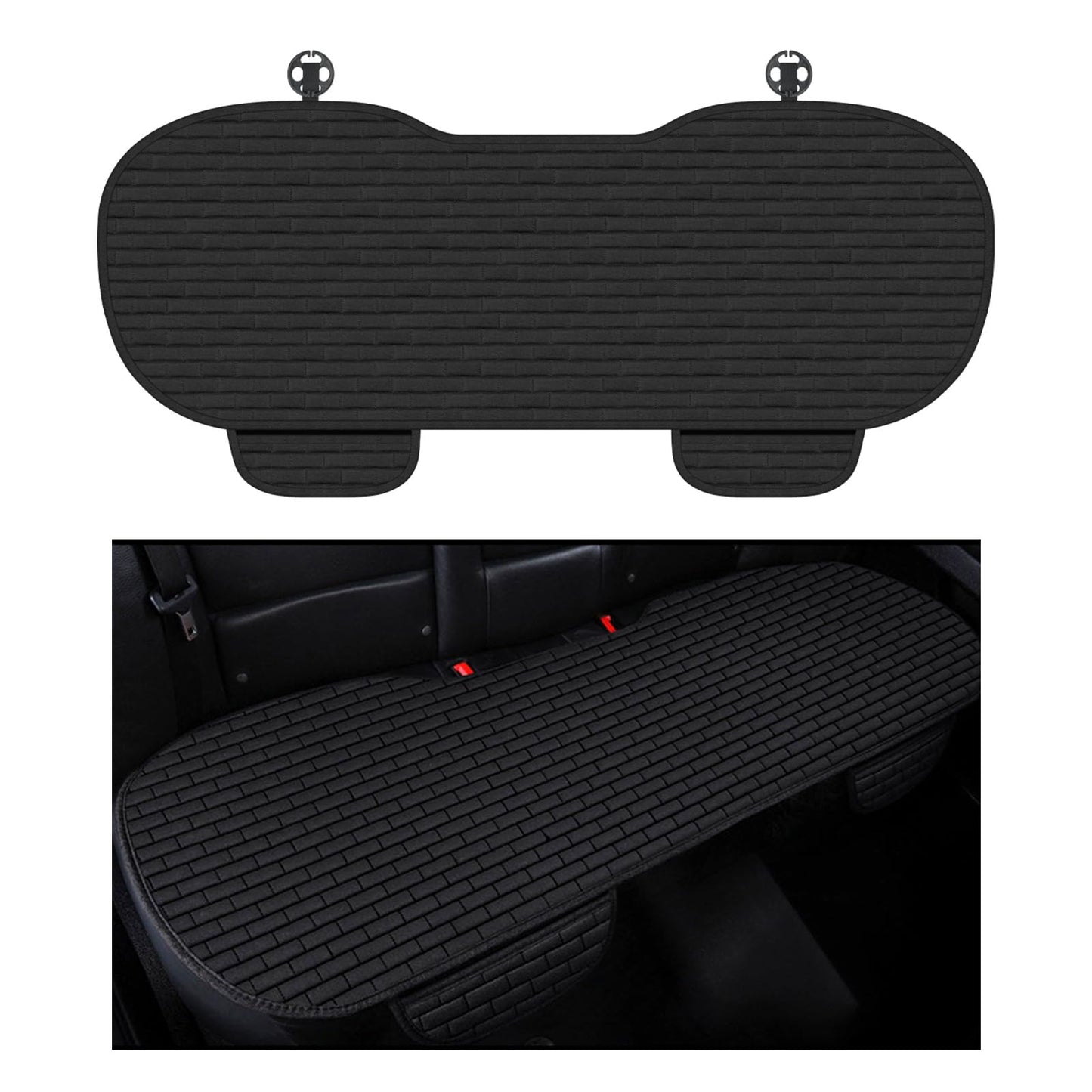 Breathable Non-Slip Rear Seat Cover with Side Pockets