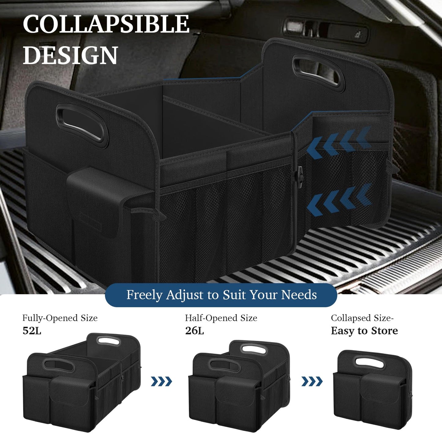 Femuar Foldable Waterproof Car Trunk Organizer