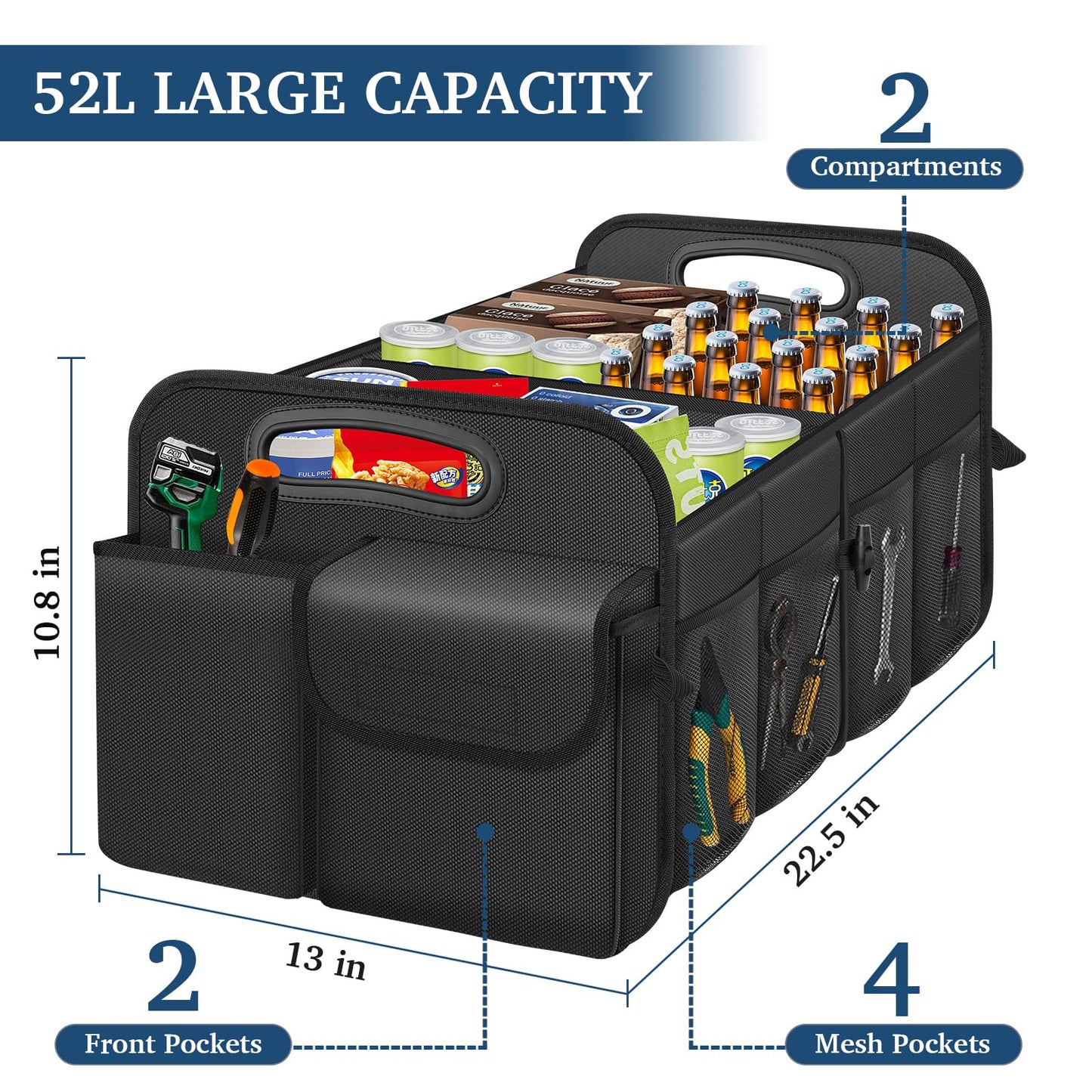 Femuar Foldable Waterproof Car Trunk Organizer